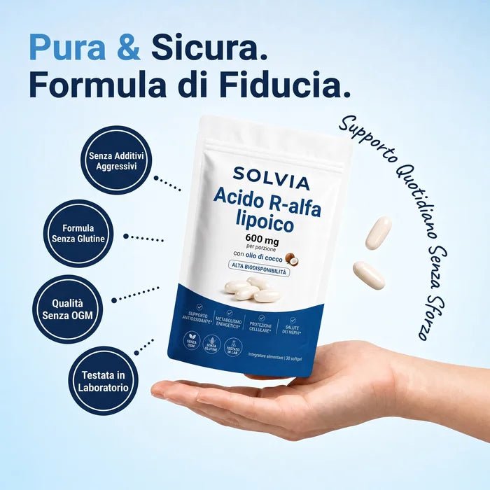 Acido R-Alfa Lipoico — 600 mg di forma R pura in capsule molli - Solvia IT