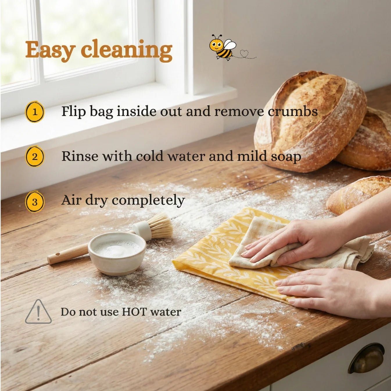 Premium Bread Bags in 100% Cotton and Beeswax - Solvia USA