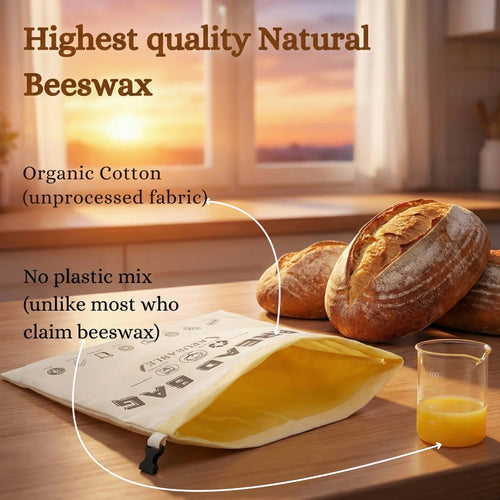 Premium Bread Bags in 100% Cotton and Beeswax - Solvia USA