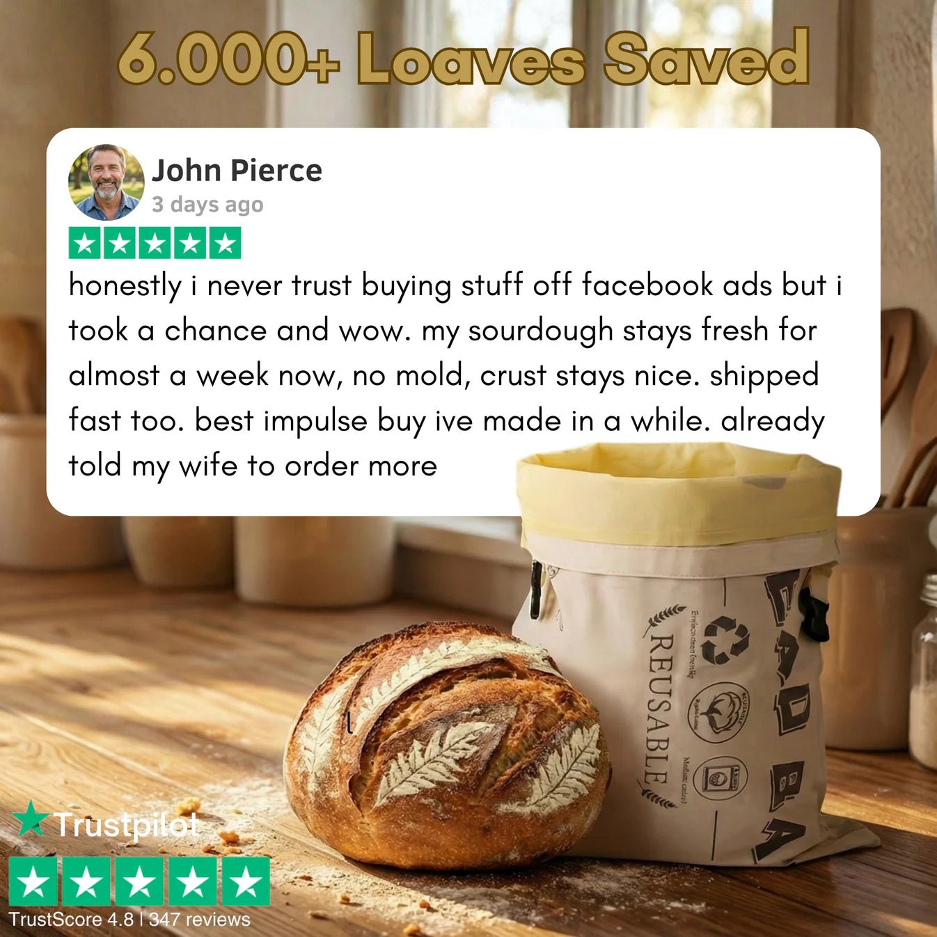 Premium Bread Bags in 100% Cotton and Beeswax - Solvia USA