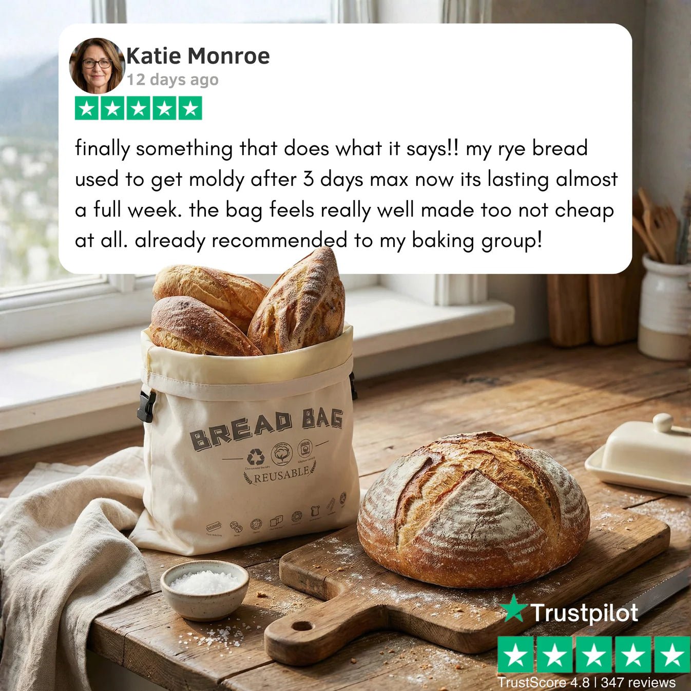 Premium Bread Bags in 100% Cotton and Beeswax - Solvia USA