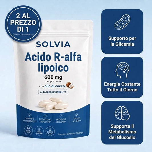 Acido R-Alfa Lipoico — 600 mg di forma R pura in capsule molli - Solvia IT