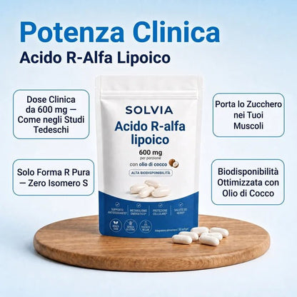 Acido R-Alfa Lipoico — 600 mg di forma R pura in capsule molli - Solvia IT
