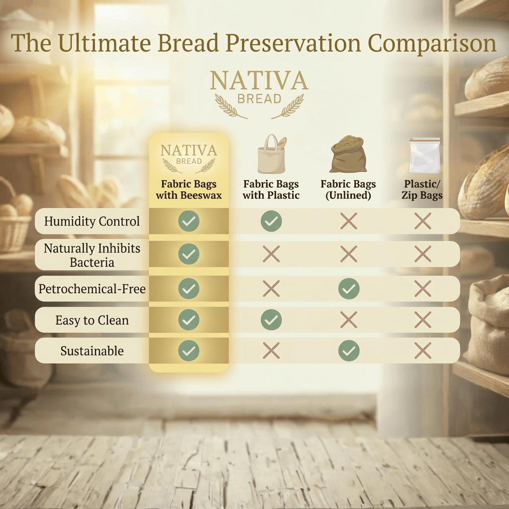 Premium Bread Bags in 100% Cotton and Beeswax - Solvia USA